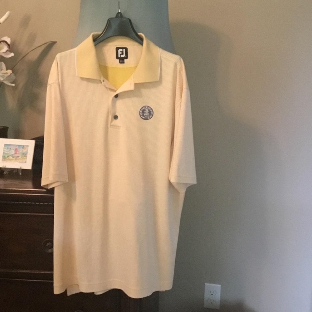 FootJoy-EUC-Men's Athletic Fit Yellow Check Polo
